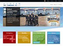 Tablet Screenshot of hunterambulance.com
